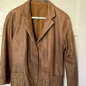 Vince faux leather distressed jacket